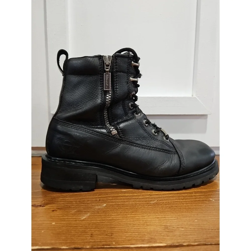 Men's Milwaukee Leather #MB408 Black Lace-Up Boots Motorcycle Work Size 9D‎